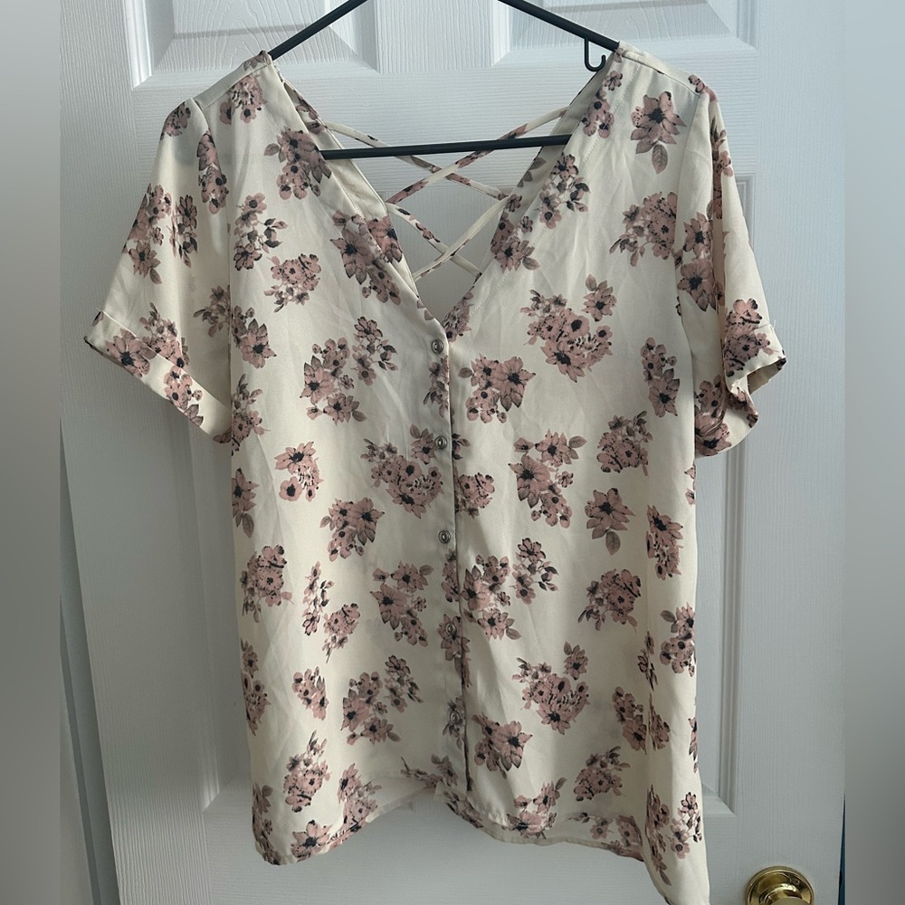 Floral Top Back Criss Cross Details